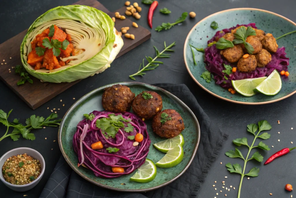  Plant-based meat and cabbage dishes