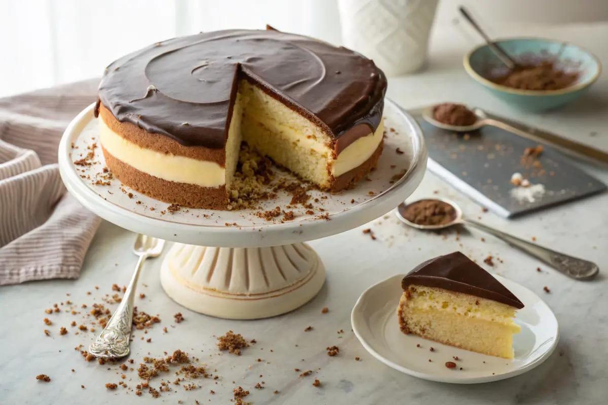 A naturally made Boston Cream Cake