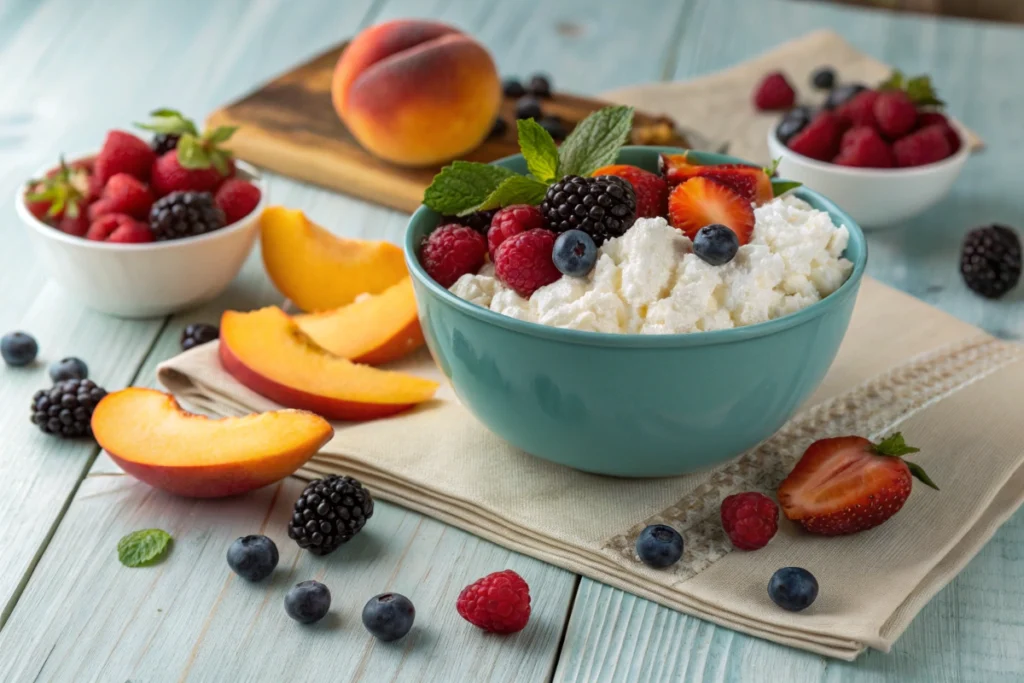 Cottage cheese in a bowl.