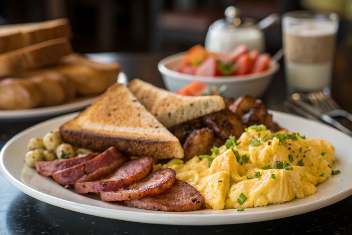 Naturally delicious breakfast meats on a platter.