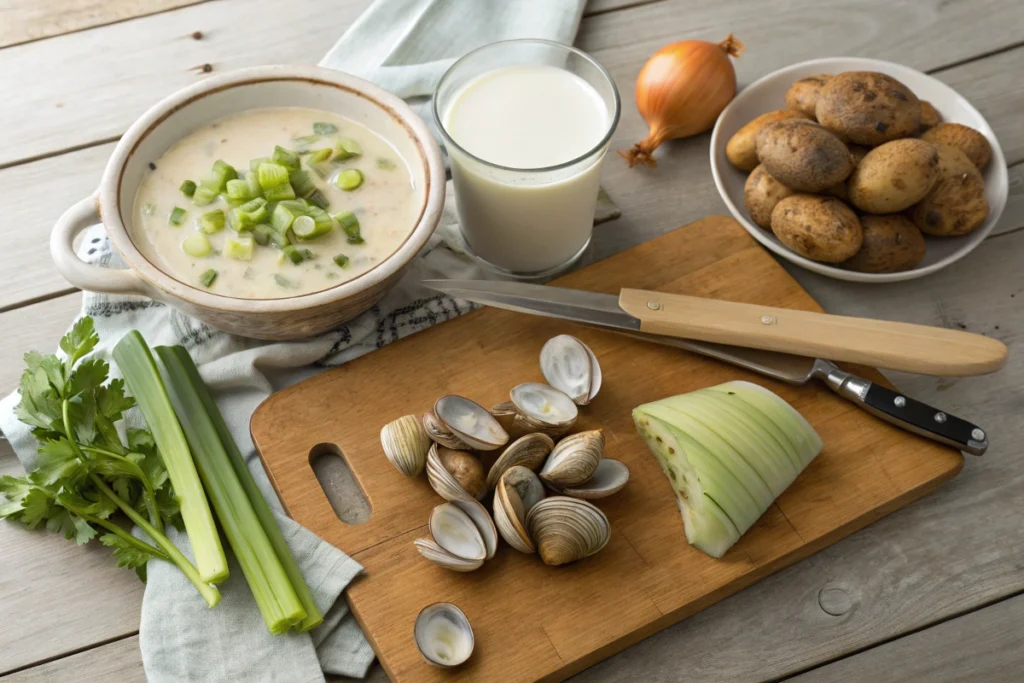 Naturally Sourced Ingredients for Boston Clam Chowder Recipe