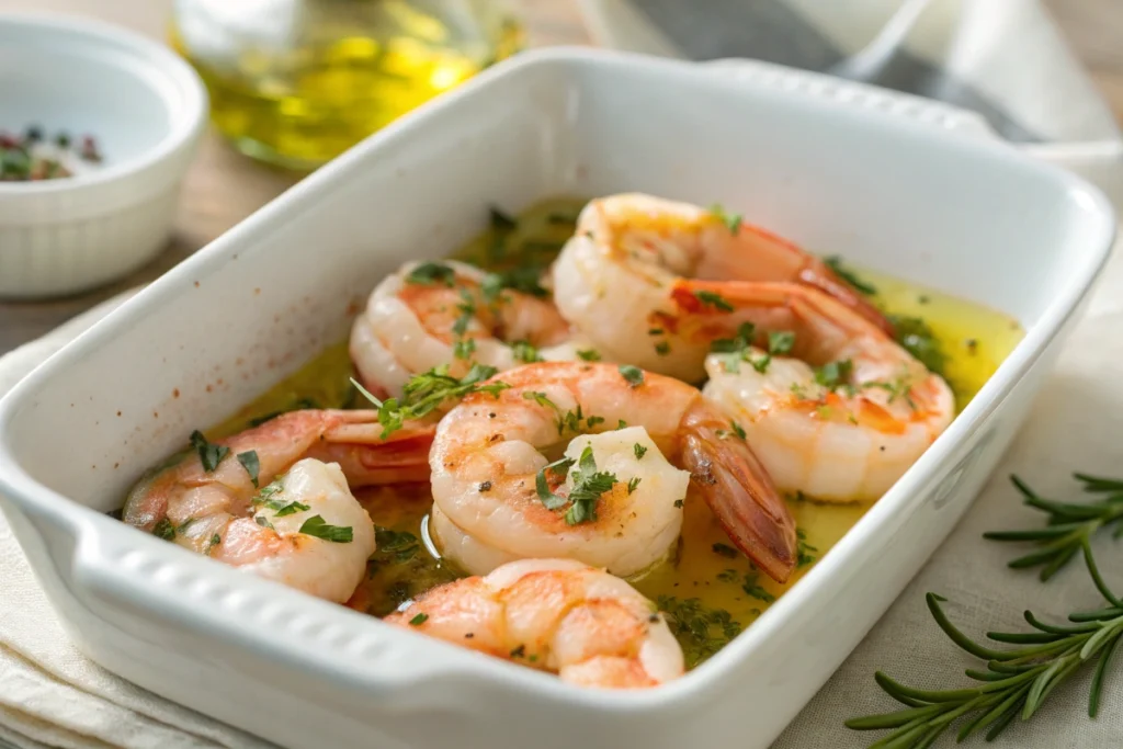 Naturally cooked garlic prawns in the microwave1