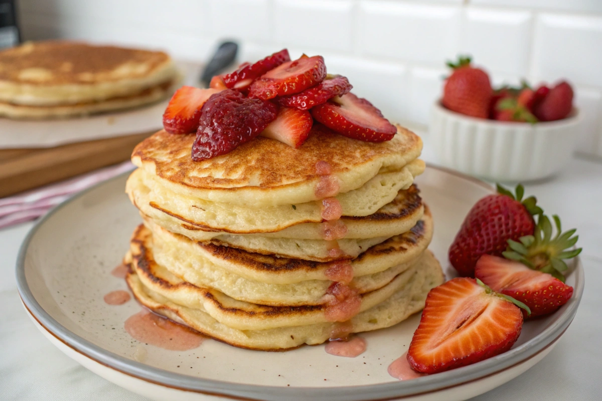 Naturally Fluffy Strawberry Pancakes