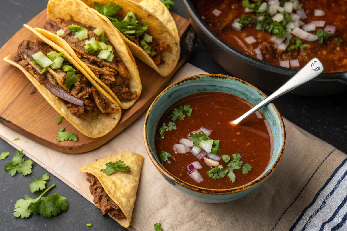 Rich Birria Tacos with Consomé: a sophisticated dinner.