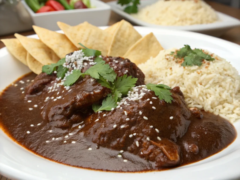 Rich Birria Tacos with Consomé, close up.